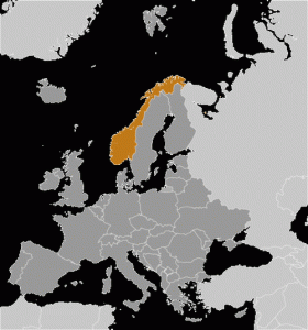 Norvégia elhelyezkedése